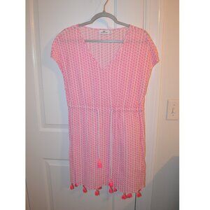 Vineyard Vines white and pink shell beach/pool cover up - size small
